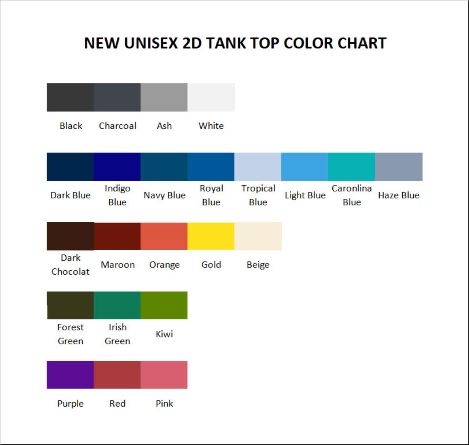 tank top color chart - Chainsaw Man AU Store