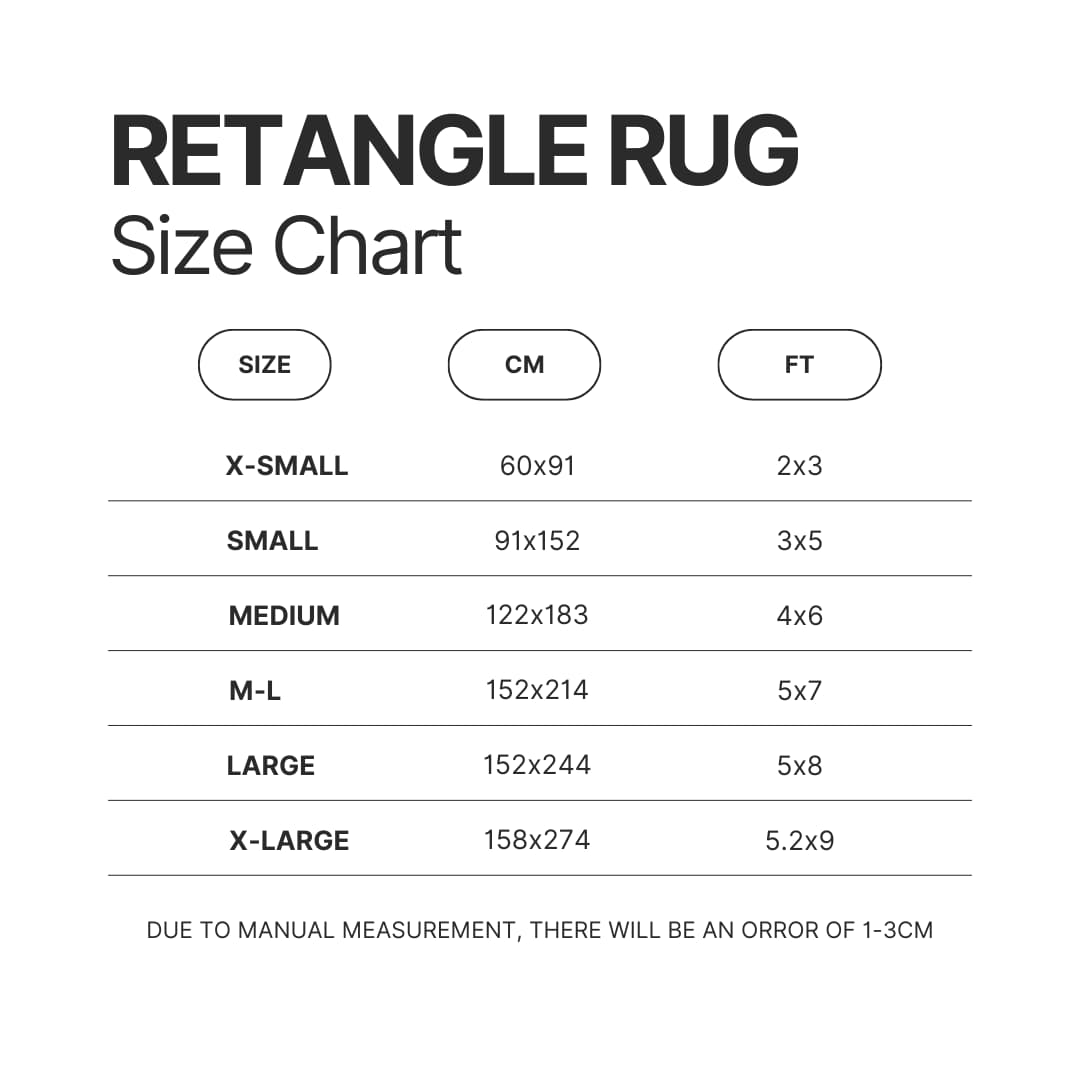 Retangle Rug Size Chart - Chainsaw Man AU Store