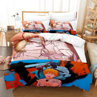 Hot cover Dark Night  02With  Chainsaw Man Bedding Set
