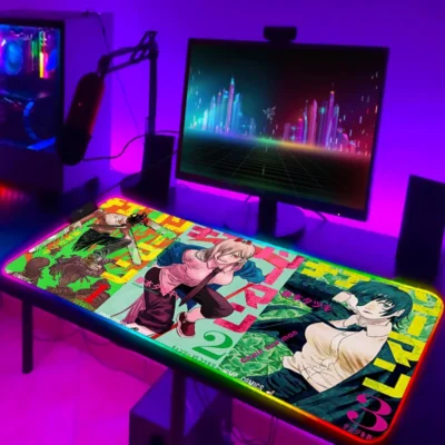 Colorful Chainsaw Man RGB Mouse Pad