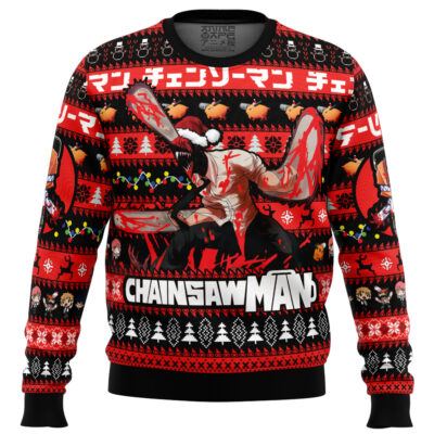 Christmas Denji Chainsaw Man Ugly Christmas Sweater