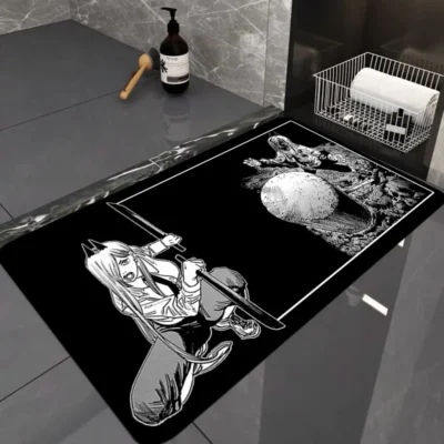 Chainsaw Man Makima Black Bath Mat