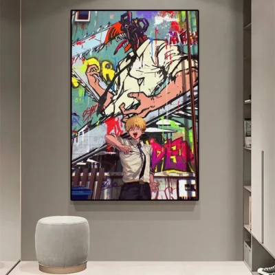 Chainsaw Man Colorful Wall Art