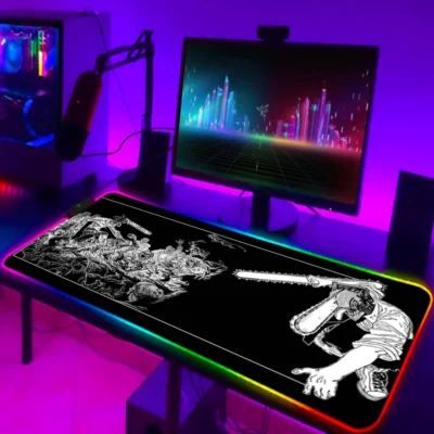 Chainsaw Man Black RGB Mouse Pad