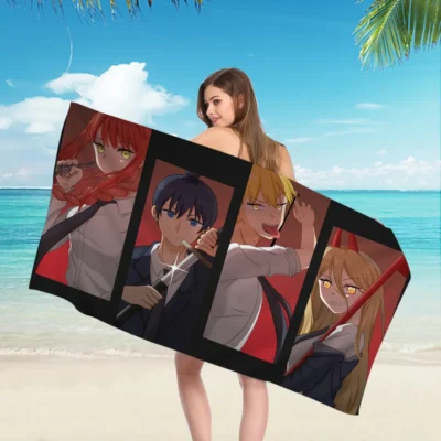 Hot Chainsaw Man Beach Towels