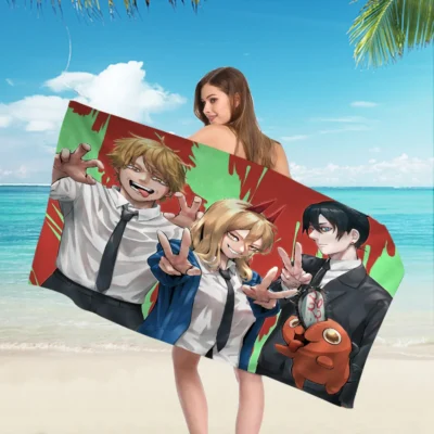 New Item Chainsaw Man Beach Towels