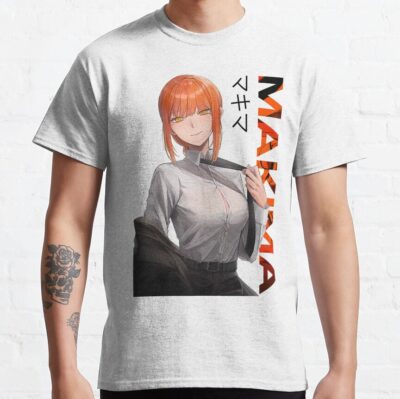 Casual Makima Typography Chainsaw Man Sticker T-shirt