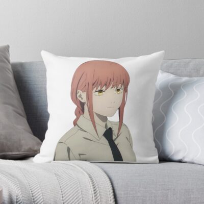 Makima Front Side Profile Chainsaw Man Throw Pillow