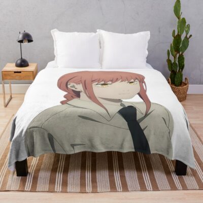 Makima Front Side Profile Chainsaw Man Throw Blanket