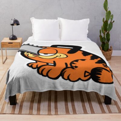 Monday Devil Chainsaw Cat Throw Blanket