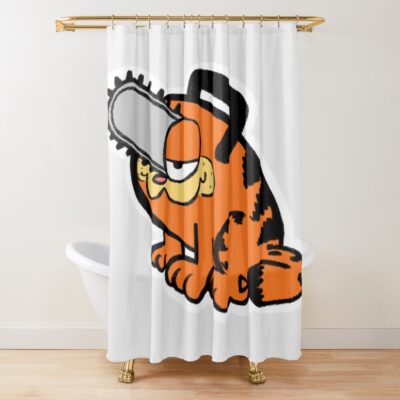 Monday Devil Chainsaw Cat Shower Curtain