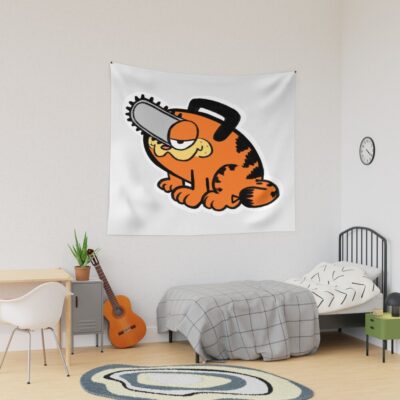 Monday Devil Chainsaw Cat Tapestry